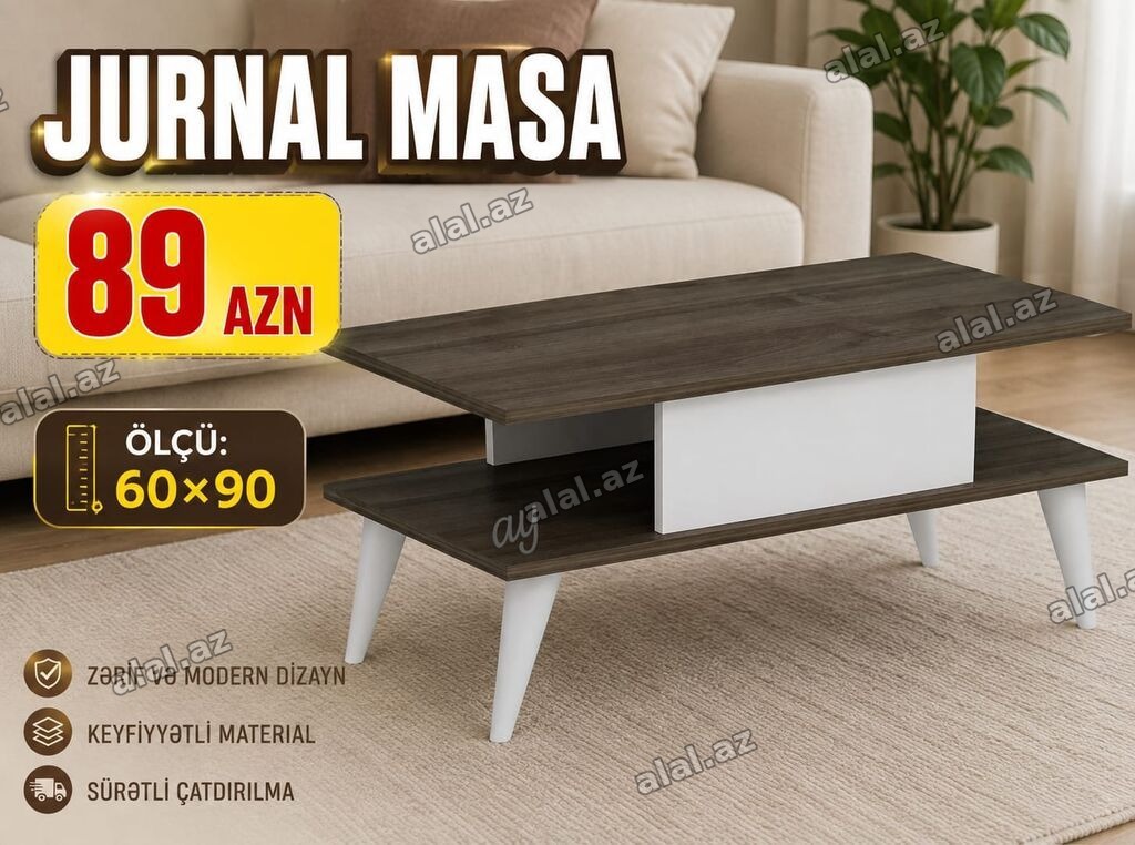 Düz masa, Açılmayan, Təkərsiz, Taxta, Zəmanətsiz