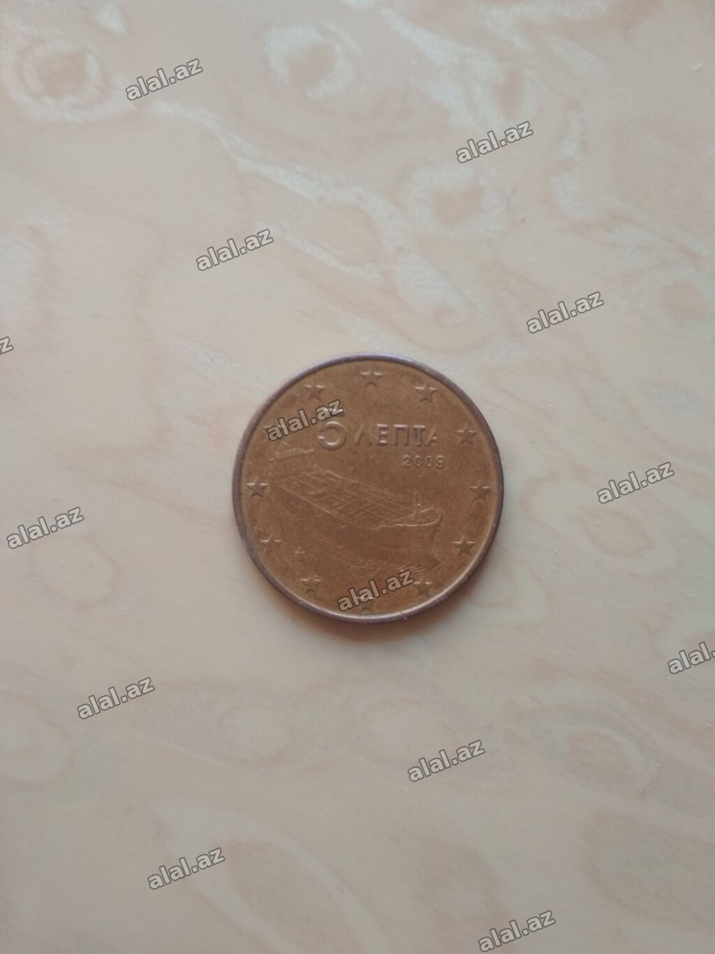 5 avro sent (Yunanıstan 2009-cu il) Materialı - mis ilə örtülmüş