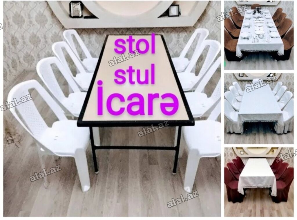 Stol stul icaresi.Masa və oturacaq kirayesi Ad günləri, nişan, xına