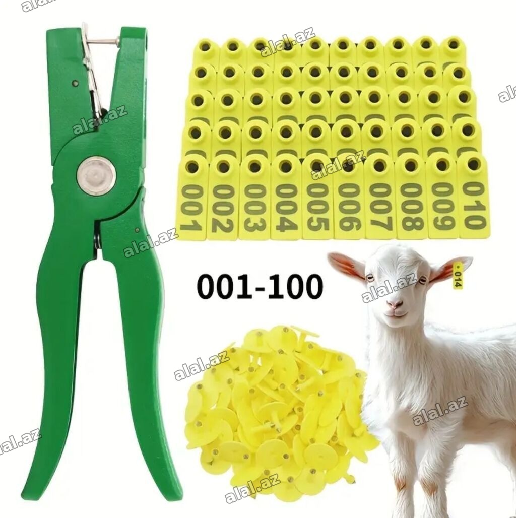 Qoyun/Keçi Qulaq Birqası Dəsti – 001–100 - Komplekt: 100 ədəd nömrəli