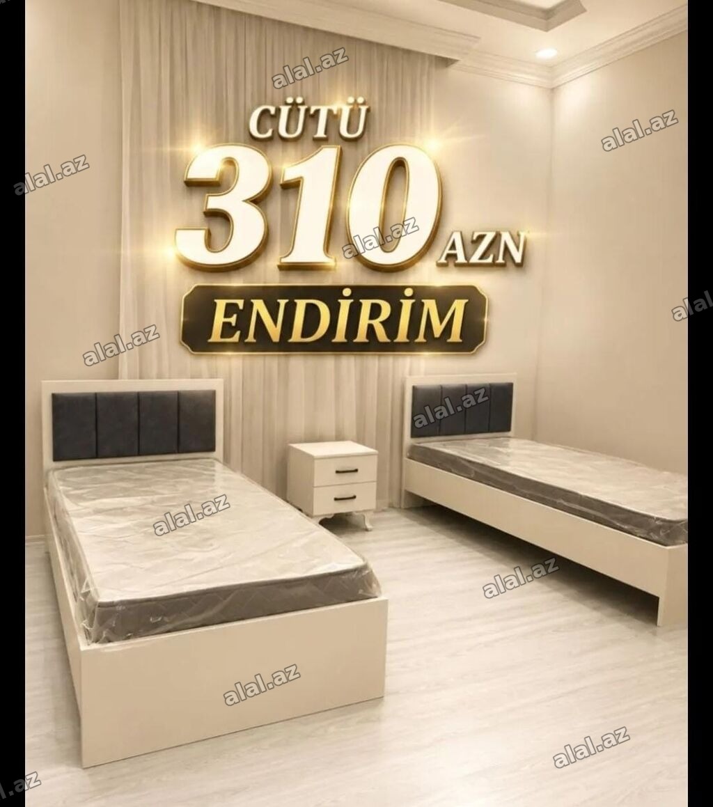 İki ədəd tək nəfərlik çarpayı dəsti - Komplekt: 2 ədəd tək çarpayı +