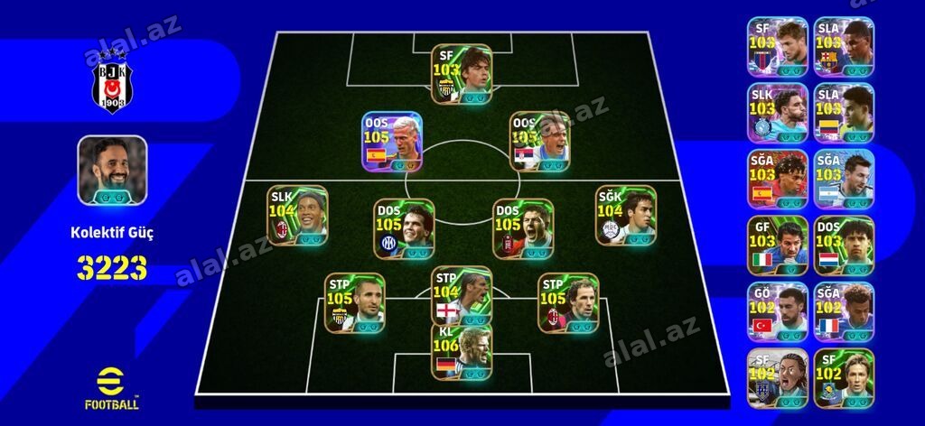 TEK BAĞ Max kg 3225 Bombacı del piero 103 (İnzaghi,Marmush,semih) 104