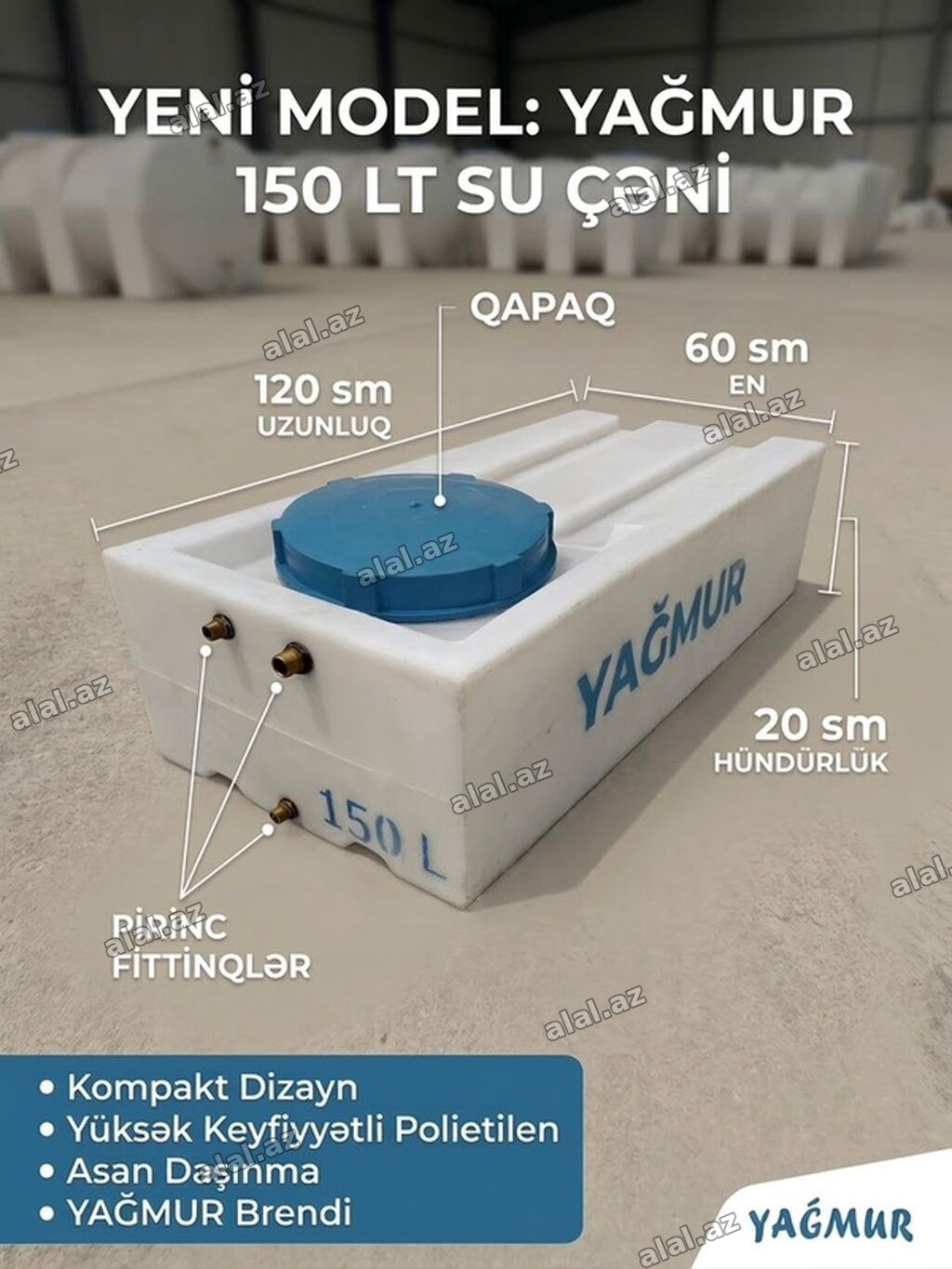 Bak, Plastik, 150 l l, Yeni