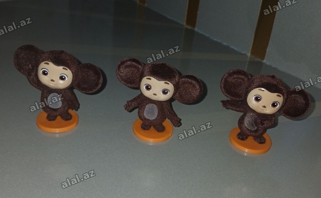 Cheburashka fiqurları – kolleksiya üçün 3 ədəd set - Material: sərt
