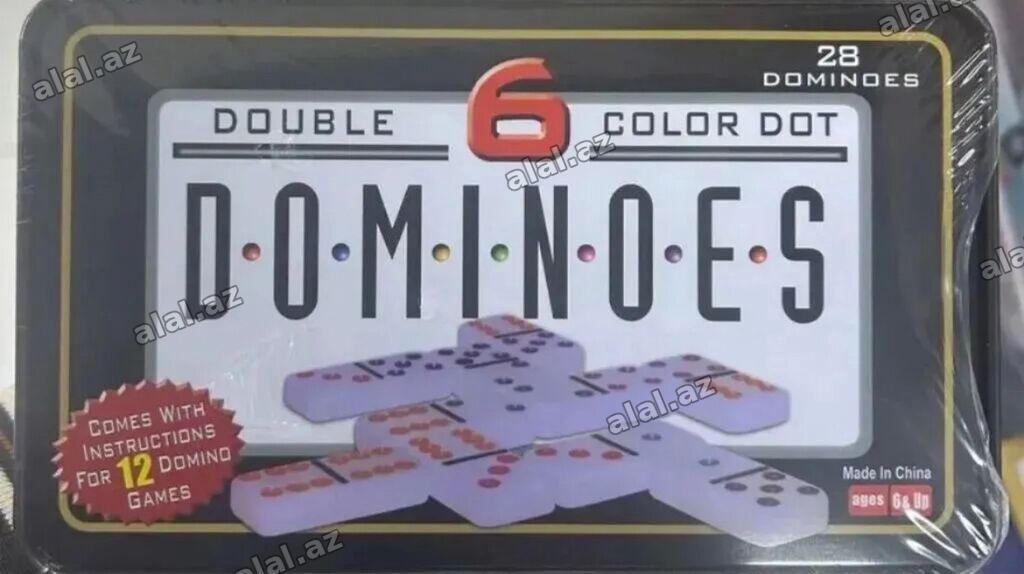 Məhsul: Double Six Color Dot Dominoes – 28 daşlı dəst - Klassik