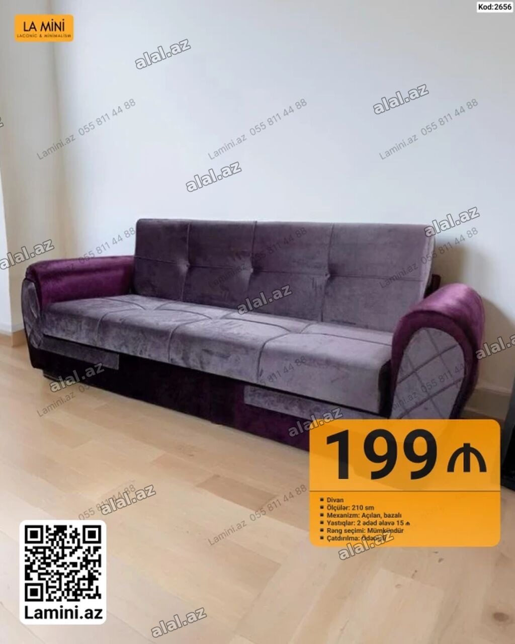 Divan – LA MINI - Ölçü: 210 sm - Mexanizm: açılan, bazalı (yataq