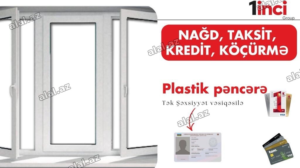 Plastik pəncərə - Müasir dizaynlı, ağ rəngli plastik pəncərə sistemi