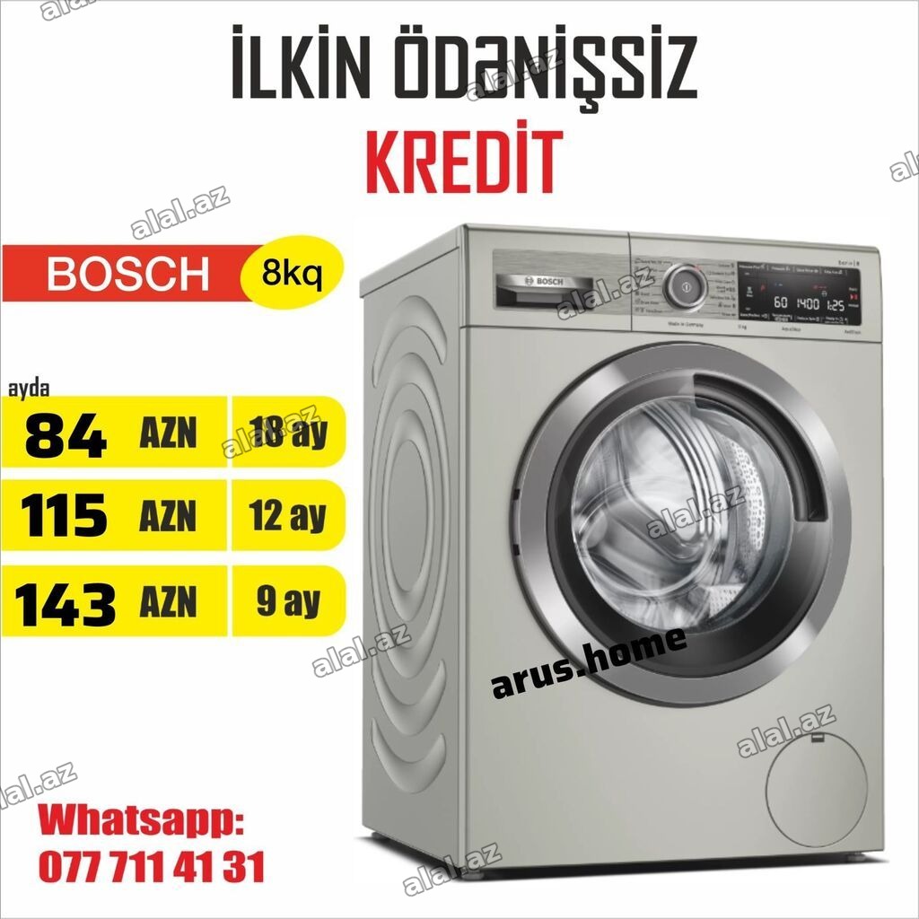 Bosch 8 kq ön-yükləməli paltaryuyan - Tutum: 8 kq – ailə istifadəsi