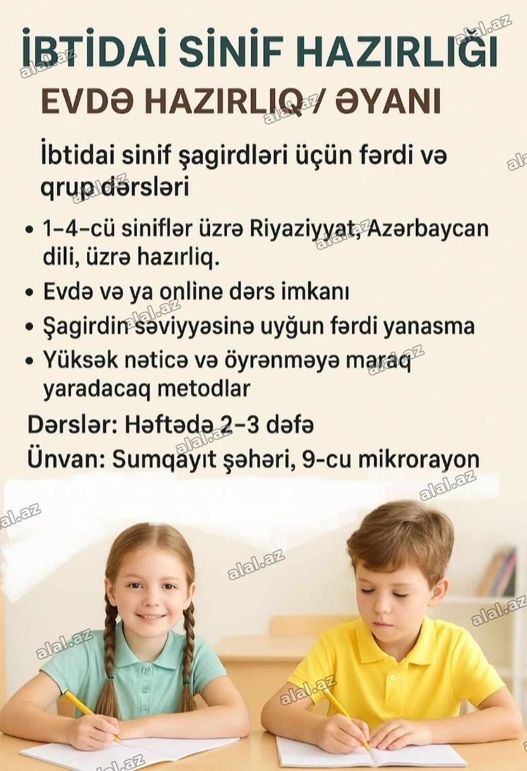 Məktəbəqədər və ibtidai sinif hazırlığı, Azərbaycan dili, Fərdi, Onlayn, Qrup