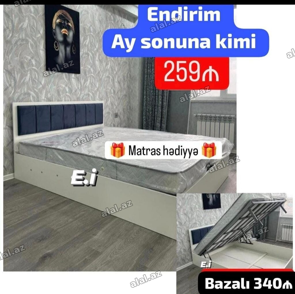Bazalı çarpayı dəsti - Ölçü: iki nəfərlik (şəkildə göstərilən