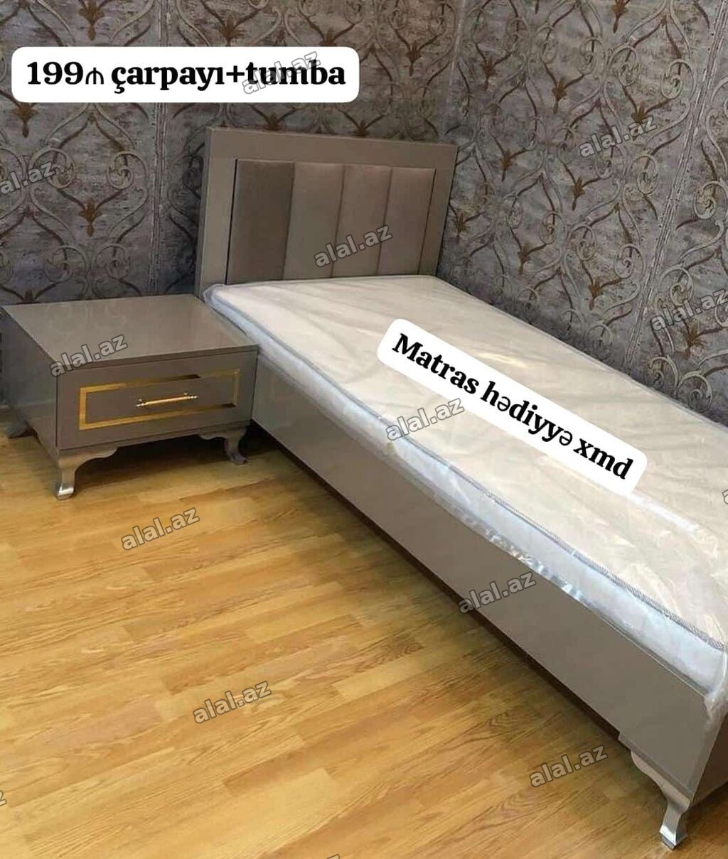 Çarpayı + tuman dəsti - Tərkib: tək nəfərlik çarpayı və bir ədəd