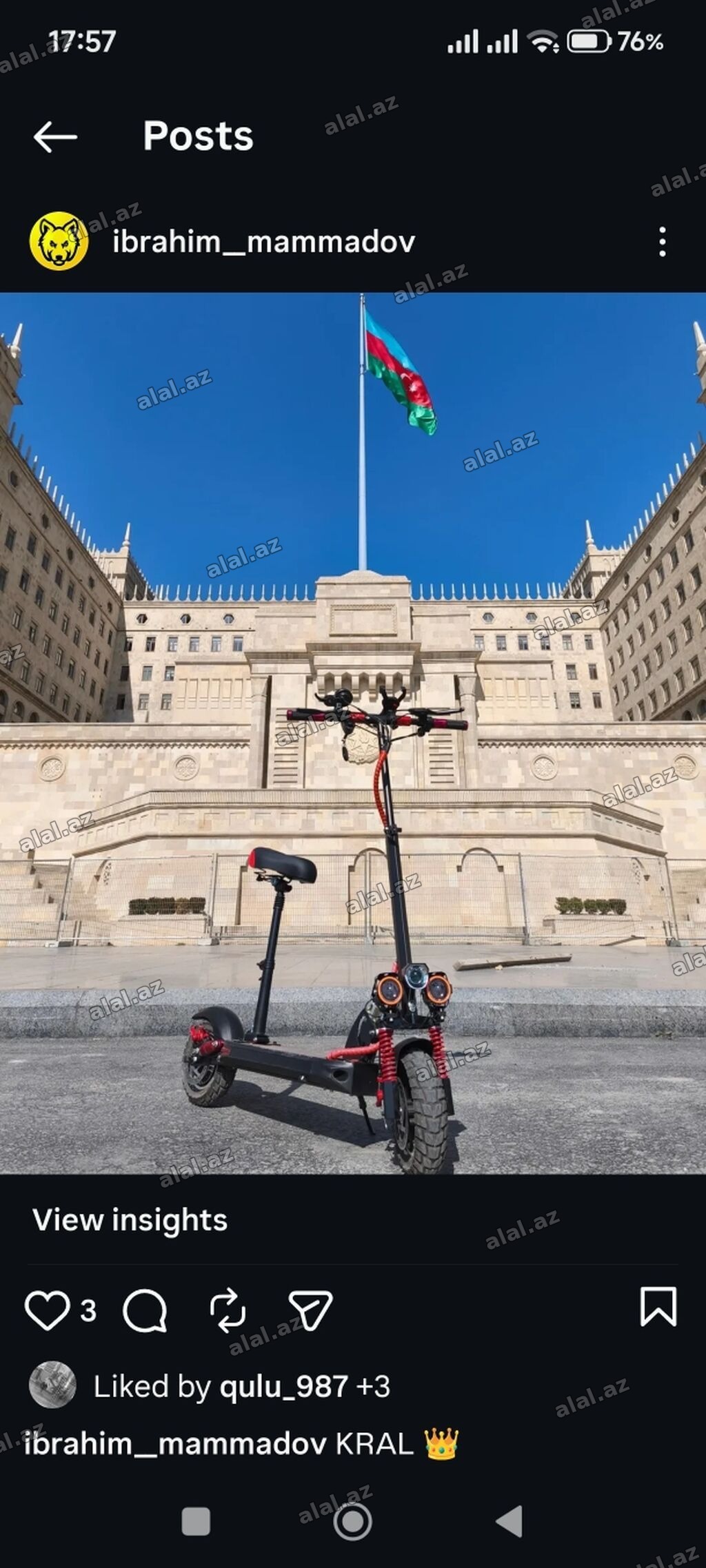 Elektrikli skuter – güclü, komfortlu və şəhər üçün ideal. Texniki