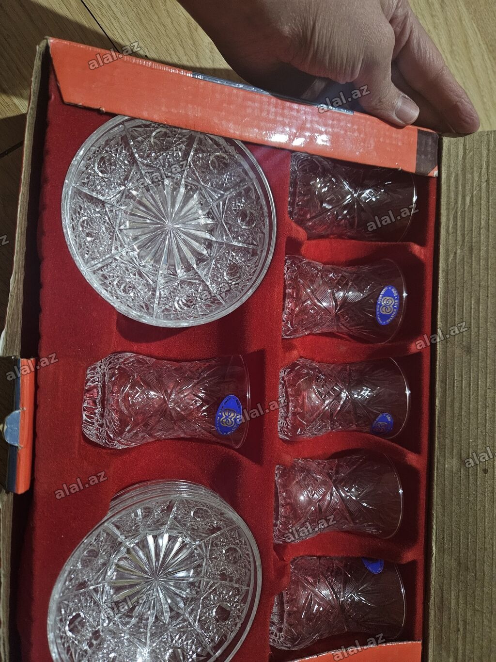 “GÖZ-SEV Kristal” 12 parçalı lüks çay dəsti. yeni yasamal