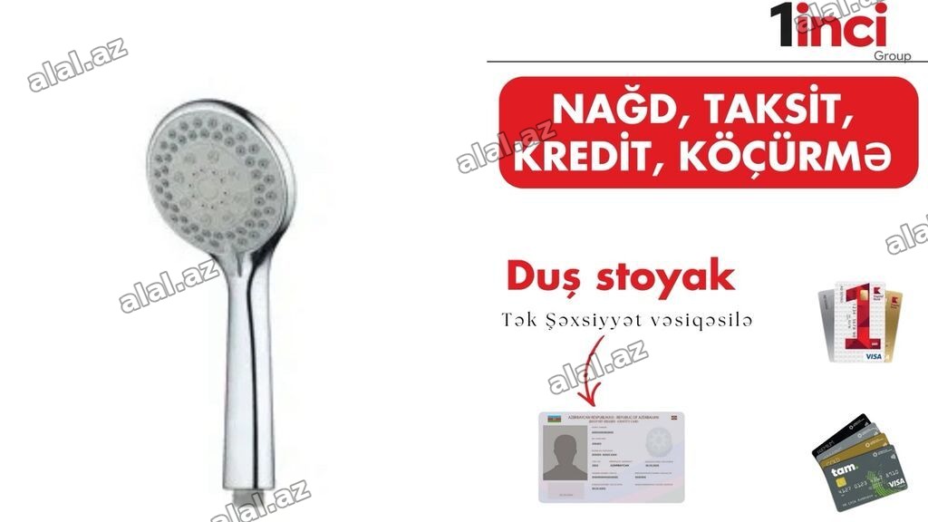 Duş stoyak (əl duşu) - Parlaq xrom örtüklü korpus - Dairəvi başlıq