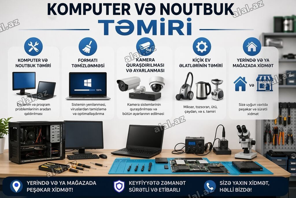 💻 Kompüter və Noutbuk Təmir Xidməti ✔ Format və sistem təmizlənməsi ✔