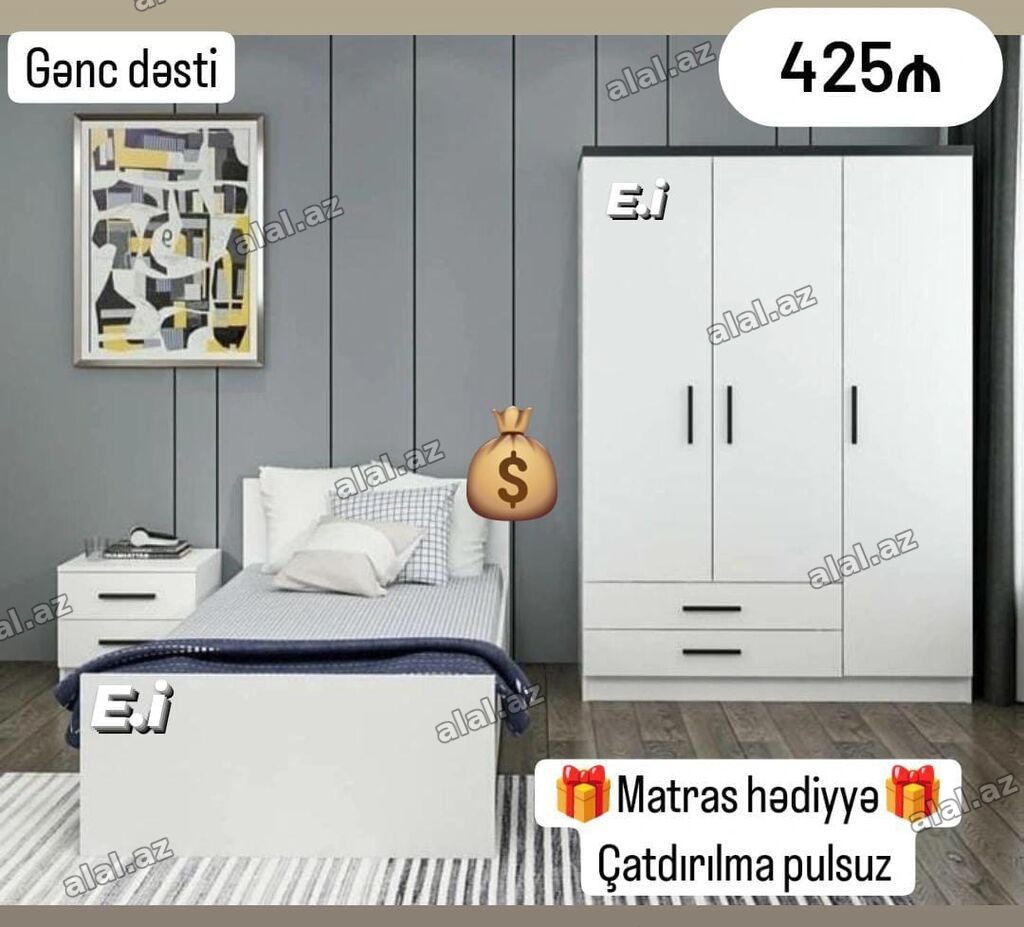 Genç otağı mebeli rəng seçimi var