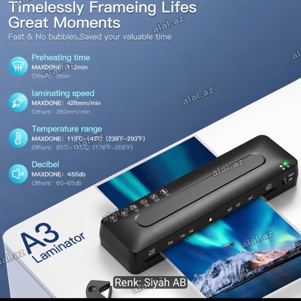 A3 Laminasiya Aparatı Sensor displey 5 isitmə özəlliyi 250 micron