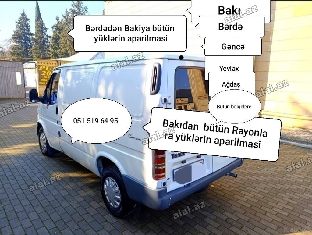 Yükdaşıma xidməti - Bakıdan və Bərdədən bütün rayonlara yük daşınması