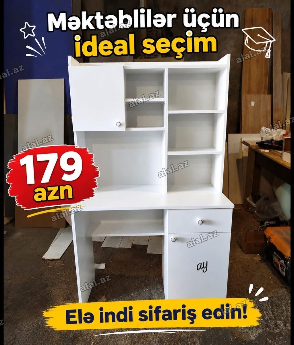 Oğlan və qız üçün, Yeni, Siyirməli, Yazı masası, Stulsuz