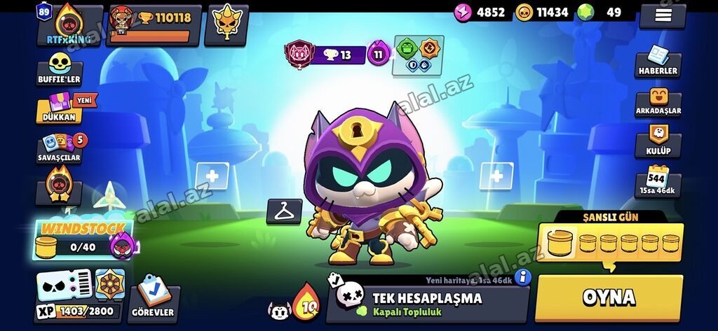 Brawl Stars hesabı – yüksək səviyyəli və dolu kontent - Kupa: 110118+