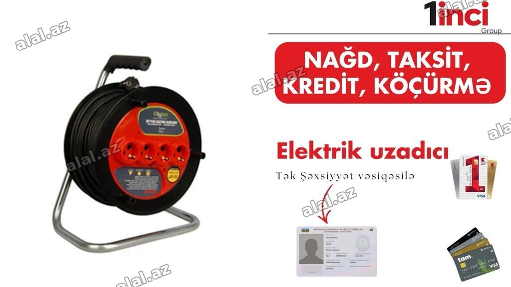 Elektrik uzadıcı bobin (baraban tipli) - Uzun kabeli baraban üzərində
