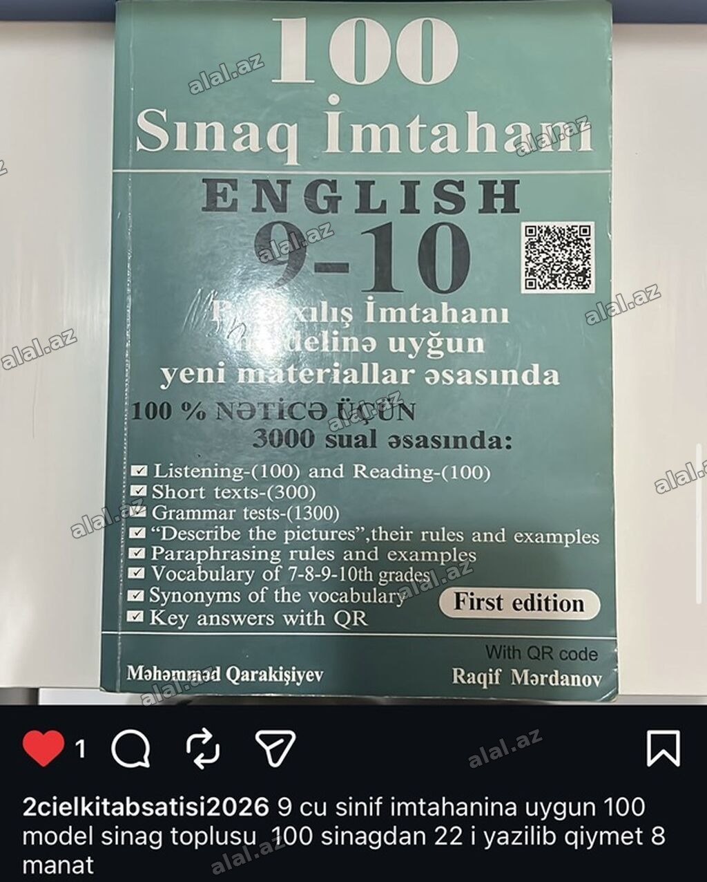 Məhsul: “100 Sınaq İmtahanı – English 9-10” (First edition)
