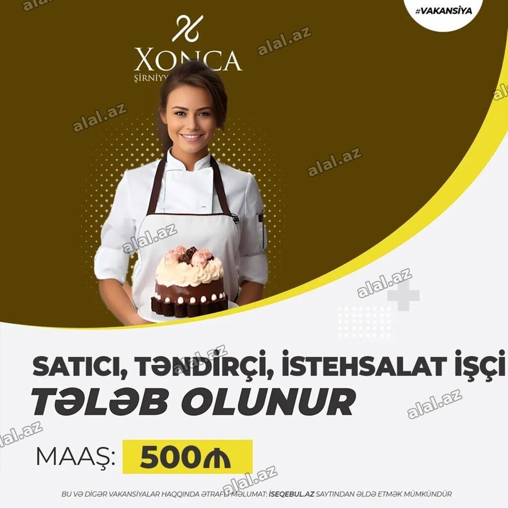 Aşpaz tələb olunur, Təndirçi, 18-29 yaş, 1-2 illik təcrübə