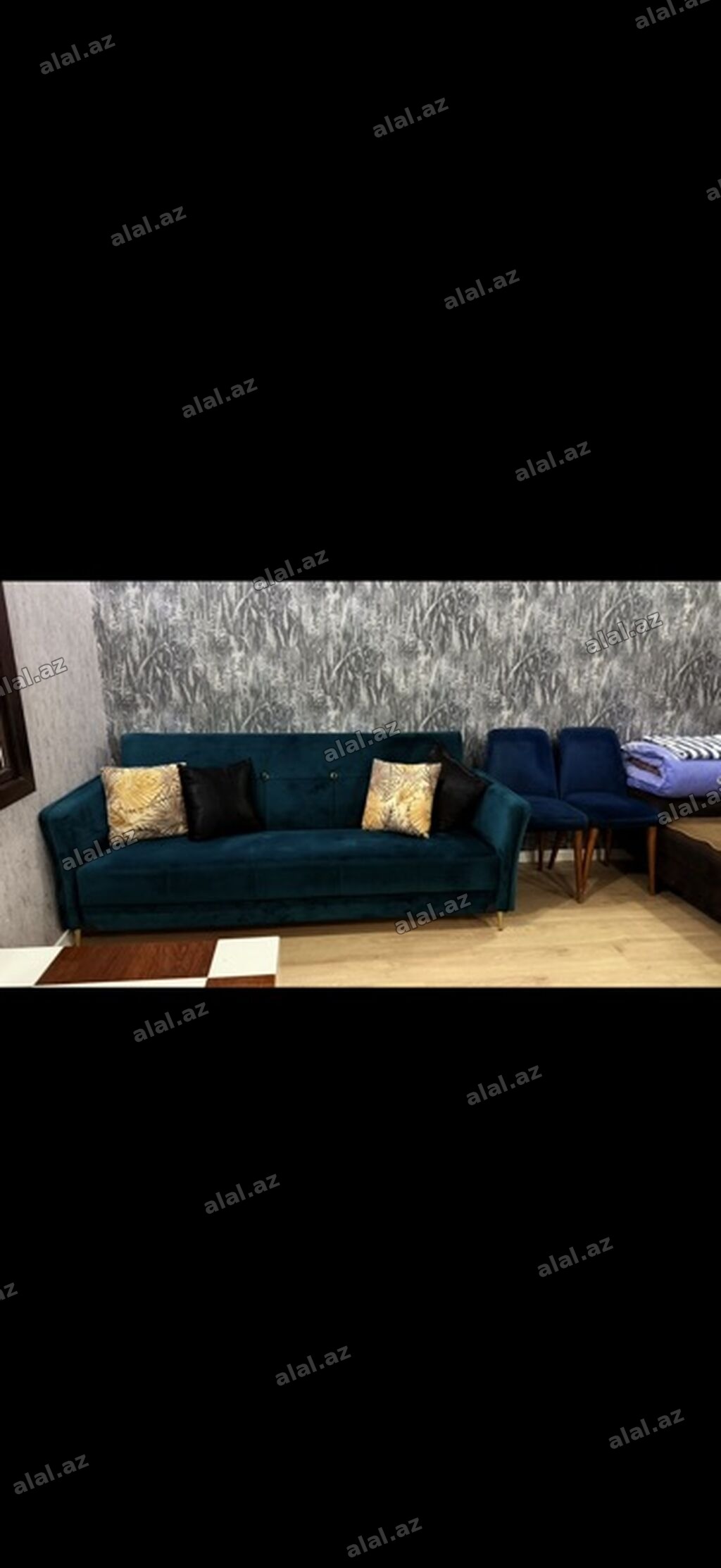 Divan-kravat, İşlənmiş, Açılan, Bazalı, Vеlur parça, Çatdırılma yoxdur