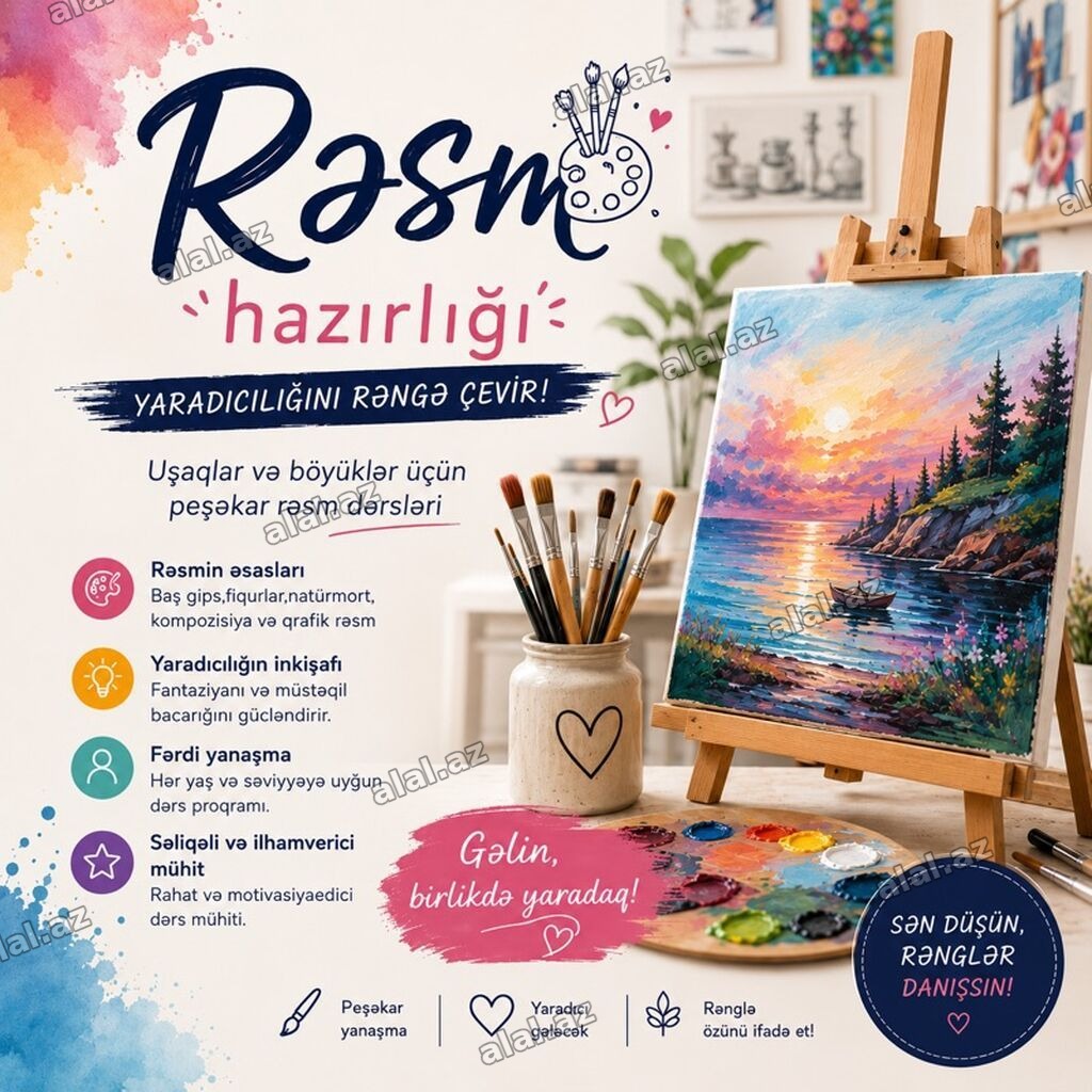 Rəsm hazırlığı – uşaqlar və böyüklər üçün peşəkar rəsm dərsləri