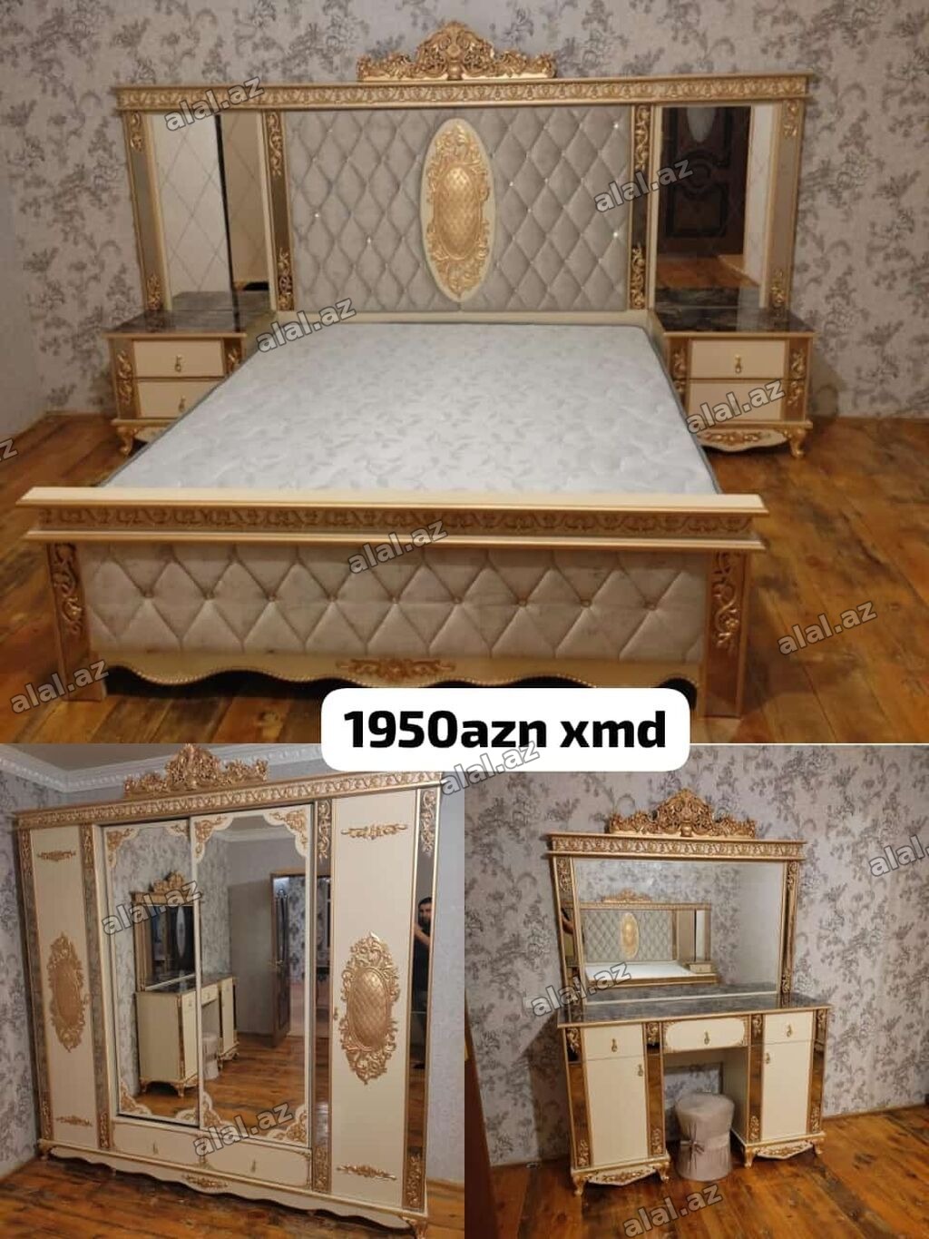 Klassik üslubda yataq otağı dəsti Komplekt: - Böyük ölçülü çarpayı –
