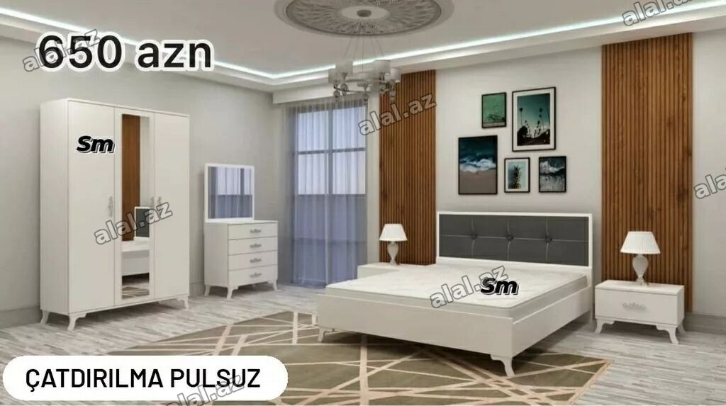 2 təknəfərlik çarpayı, Dolab, Komod, Termo, Azərbaycan, Yeni