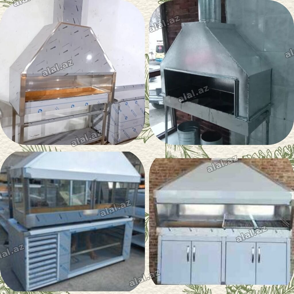 Paslanmayan poladdan hazırlanmış peç və manqal vitrinləri - Restoran