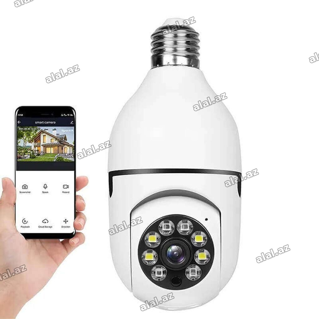 Smart Net Camera V380 WiFi (E27 Lampa Patronlu Kamera) 📷 Əsas