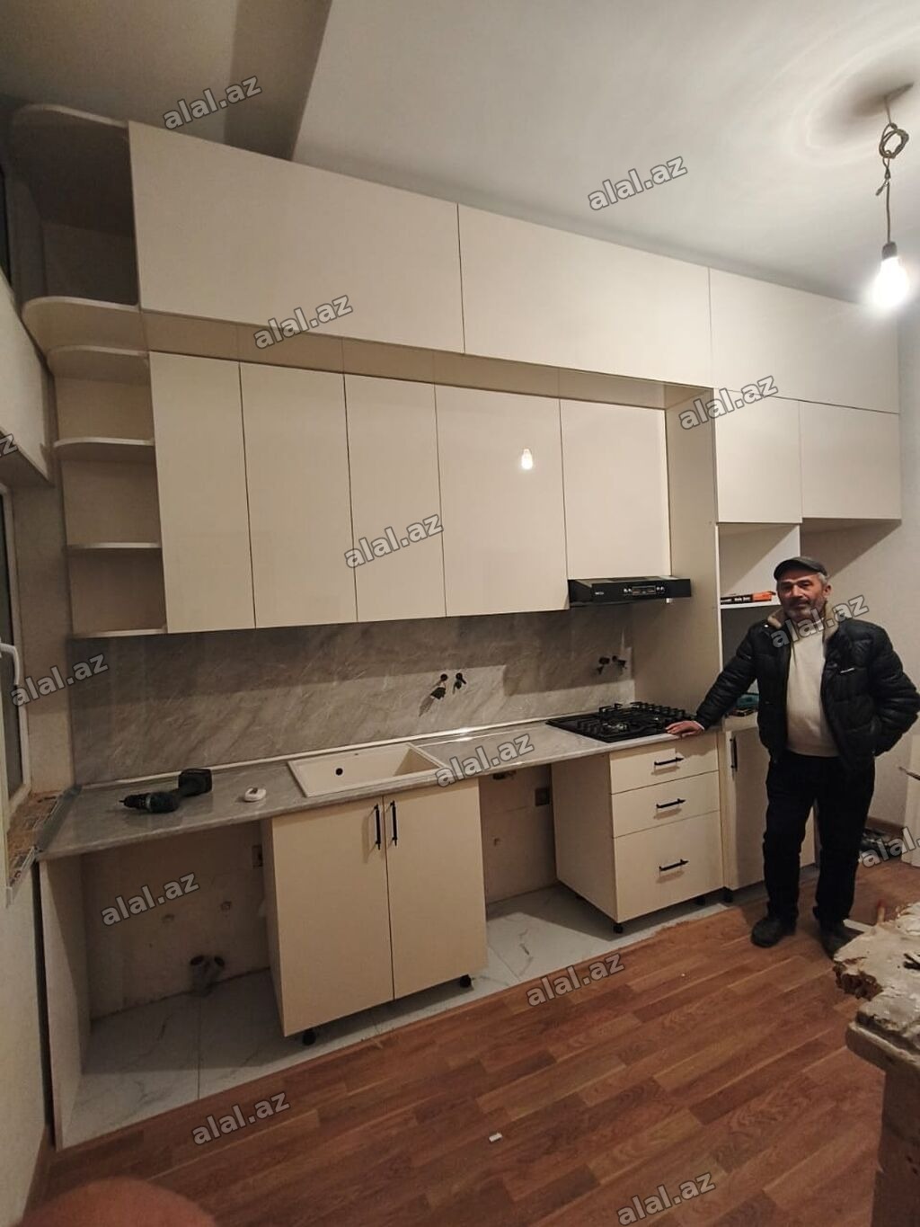 Sifarişlə mətbəx dəsti, Özü çəkən petlələr, Mat laminat, Kredit yoxdur, Pulsuz ç
