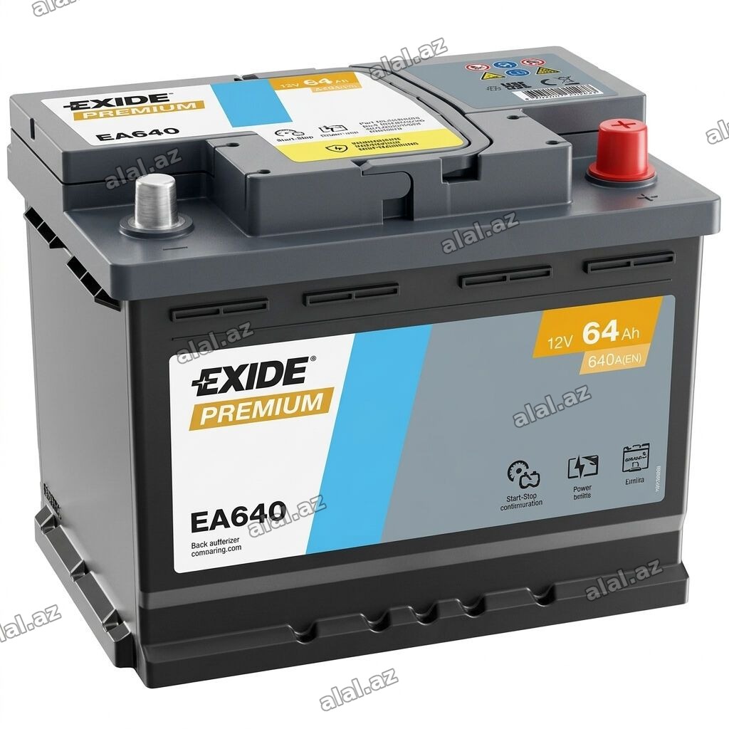 Exide, 64 ah, Orijinal, Fransa, Yeni