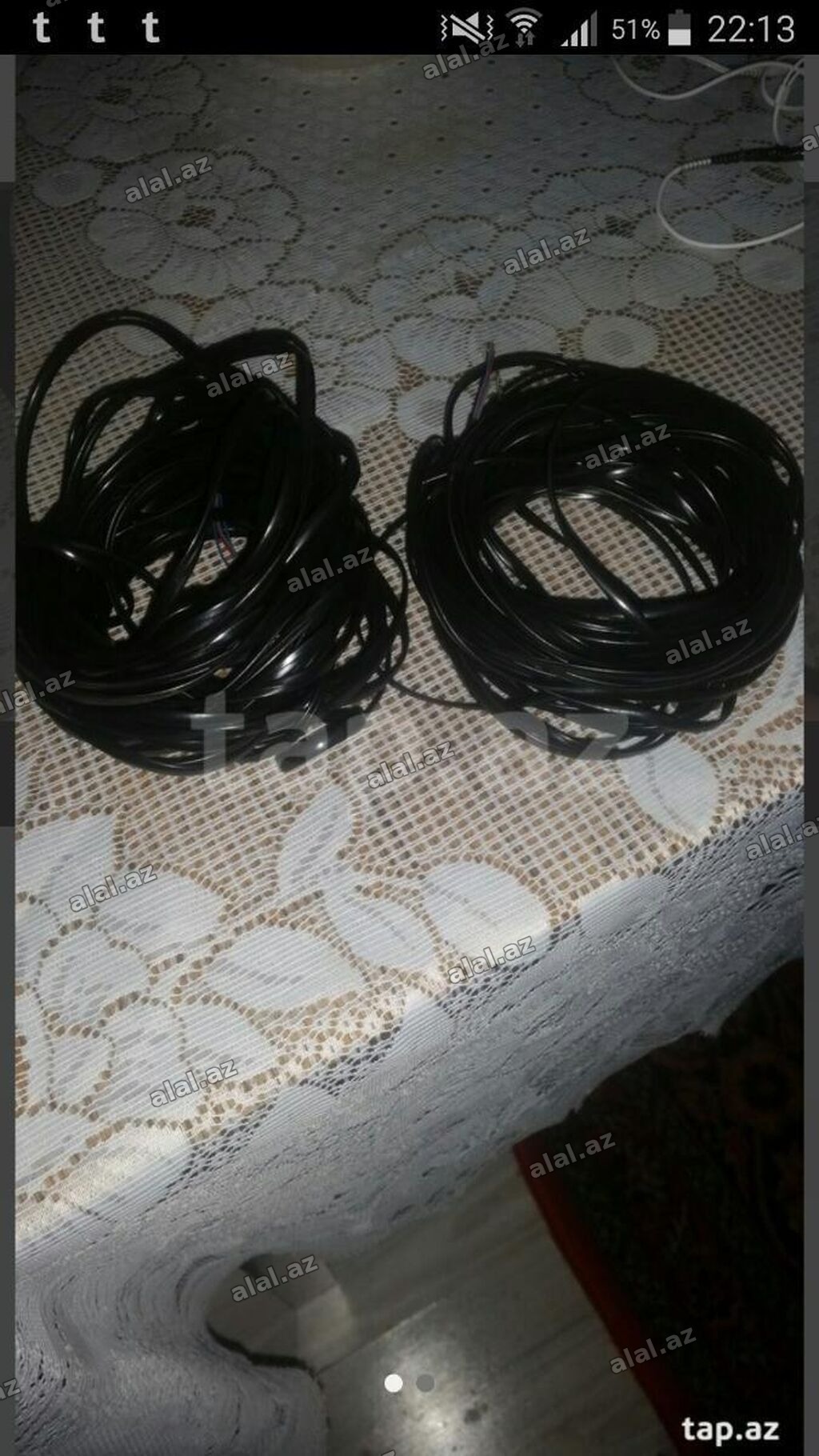 Telefon kabeleri 2 eded heresi 10 metr hamsi 7 manat