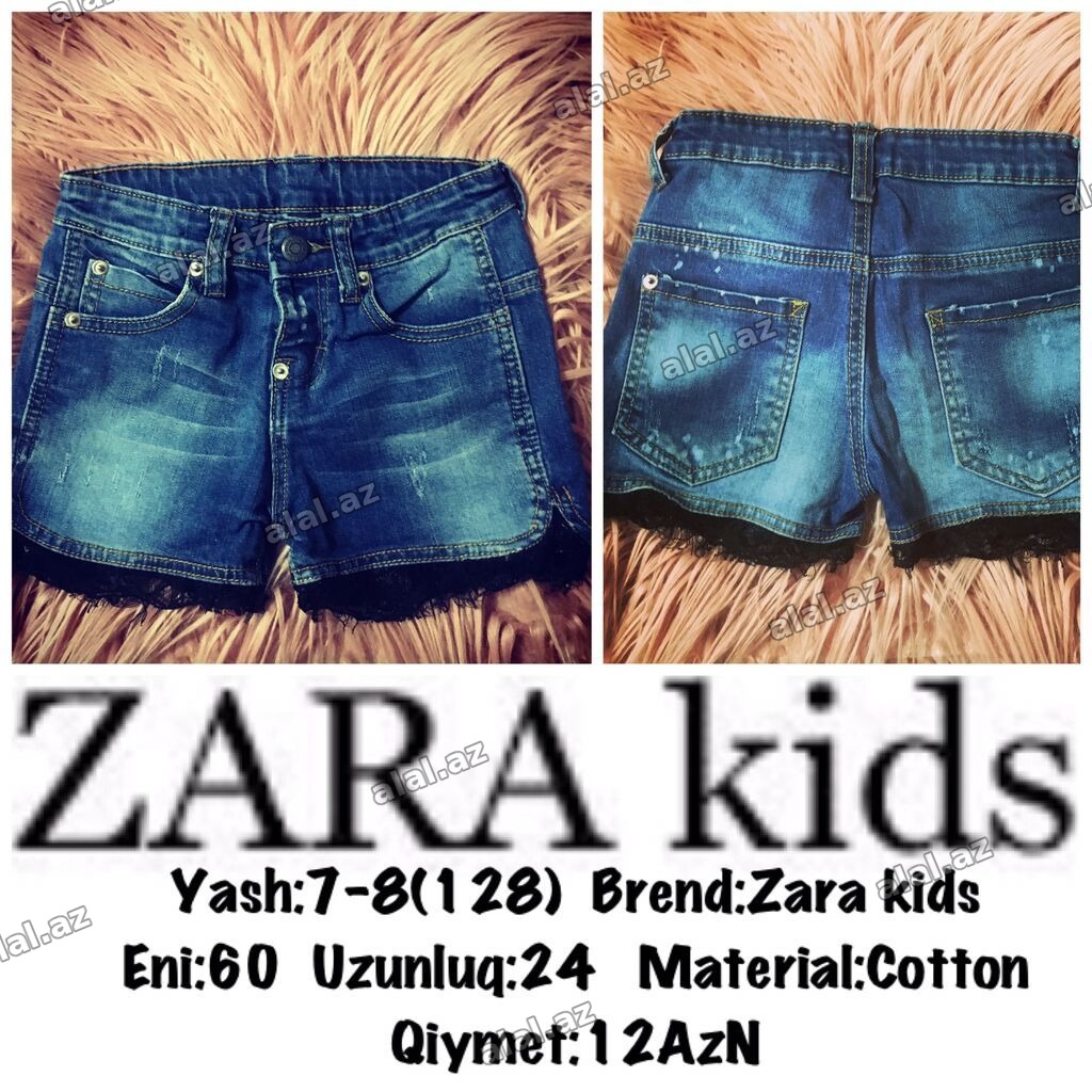 Yash:7-8(128) Brend:Zara kids Eni:60 Uzunluq:24 Material:Cotton