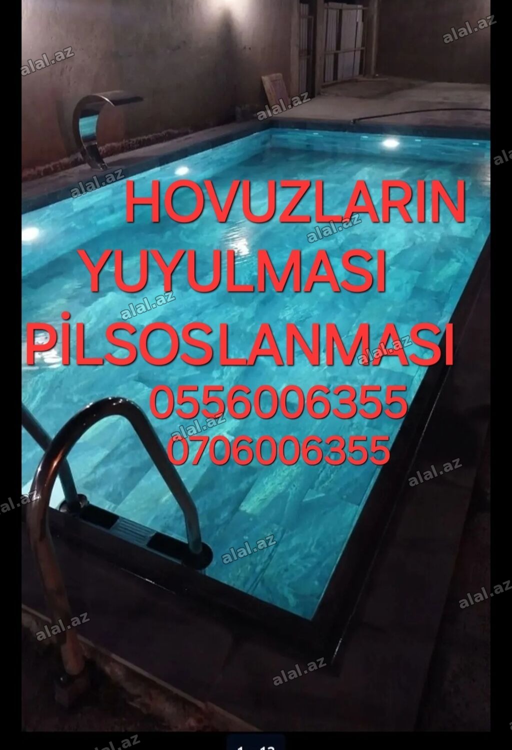 Xidmət: Hovuzların peşəkar təmizlənməsi və pilssoslanması Təsvir: -
