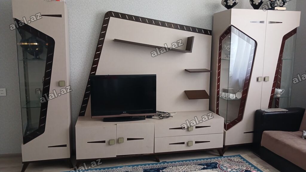 Mebel dəsti – TV stendi və vitrinli qonaq otağı komplekti - Müasir