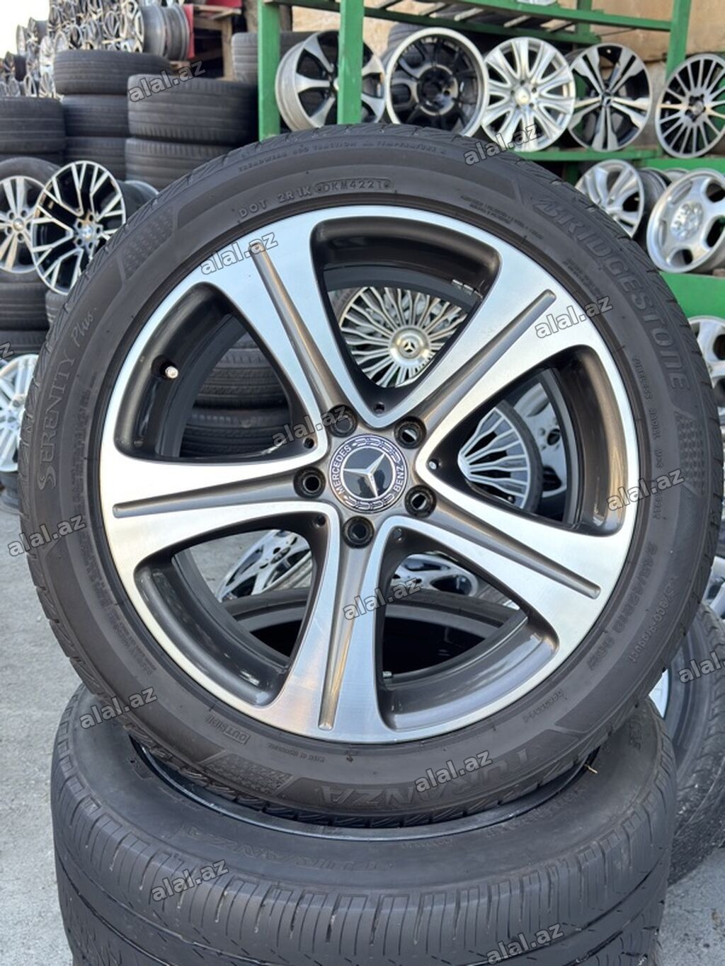 Mercedes-Benz orijinal yüngül lehimli disk + Bridgestone Turanza