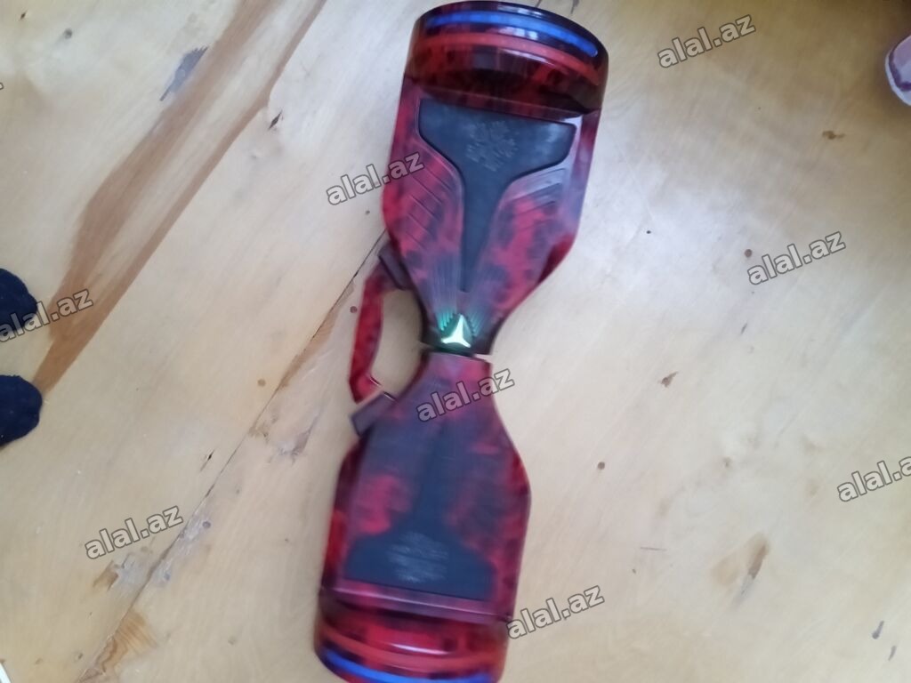 Qırmızı-qara naxışlı hoverboard (özünü tarazlayan skuter) - 6.5"