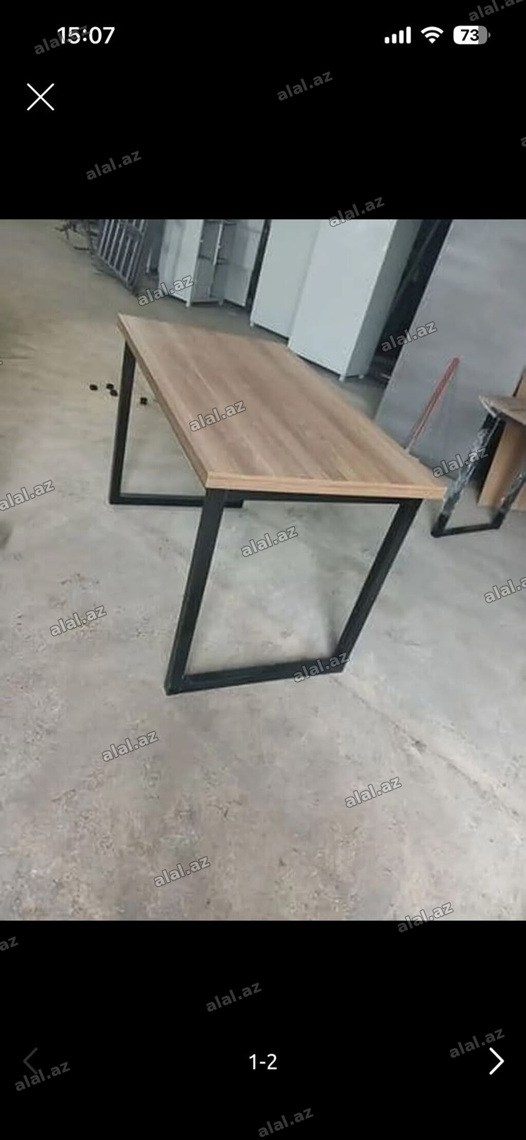 Düz masa, Polkasız, Siyirməsiz, Metal, Zəmanətsiz, Kredit yoxdur