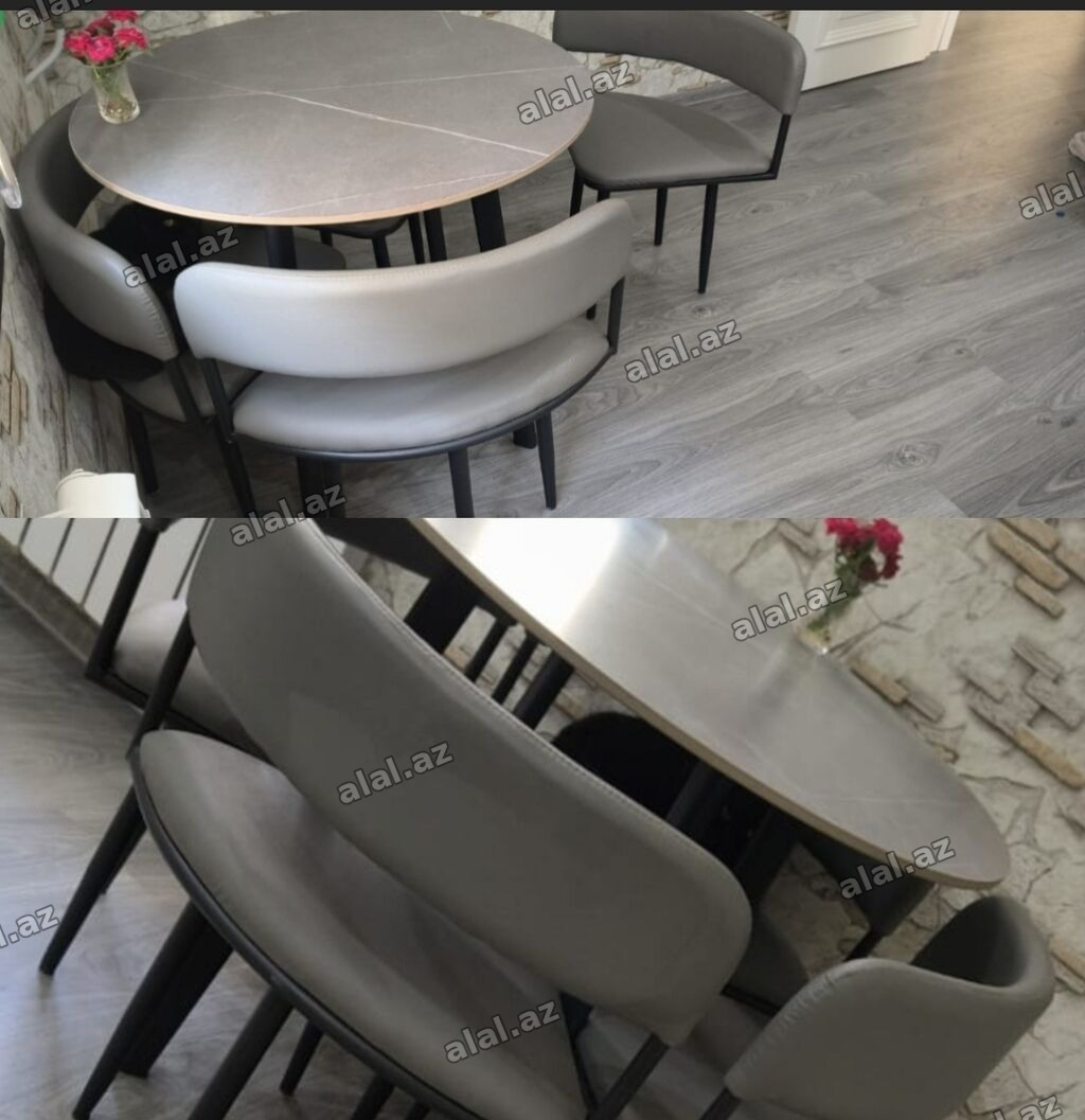 Qonaq otağı üçün, İşlənmiş, Oval masa, 4 stul