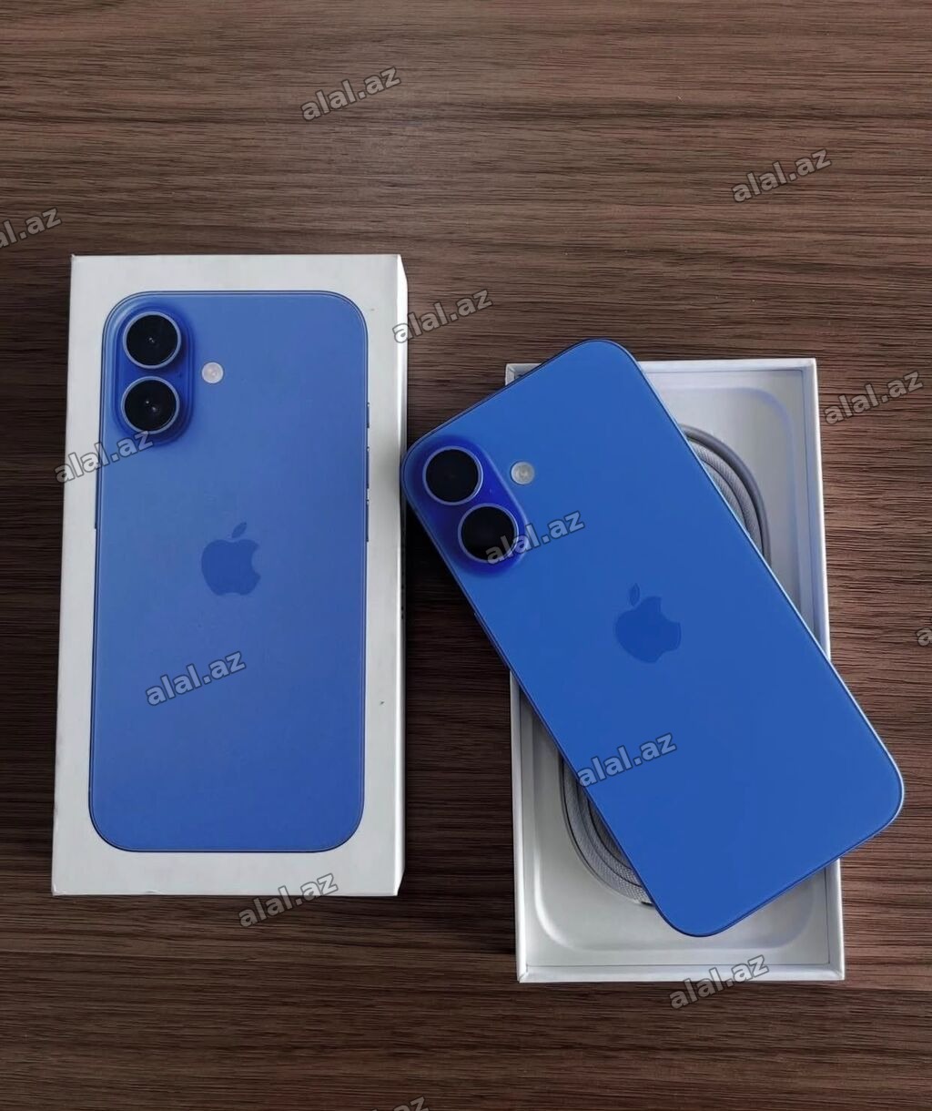 IPhone 16, 256 GB, Göy, Zəmanət, Simsiz şarj, Face ID