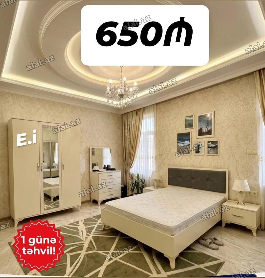 2 təknəfərlik çarpayı, Dolab, Komod, Termo, Yeni