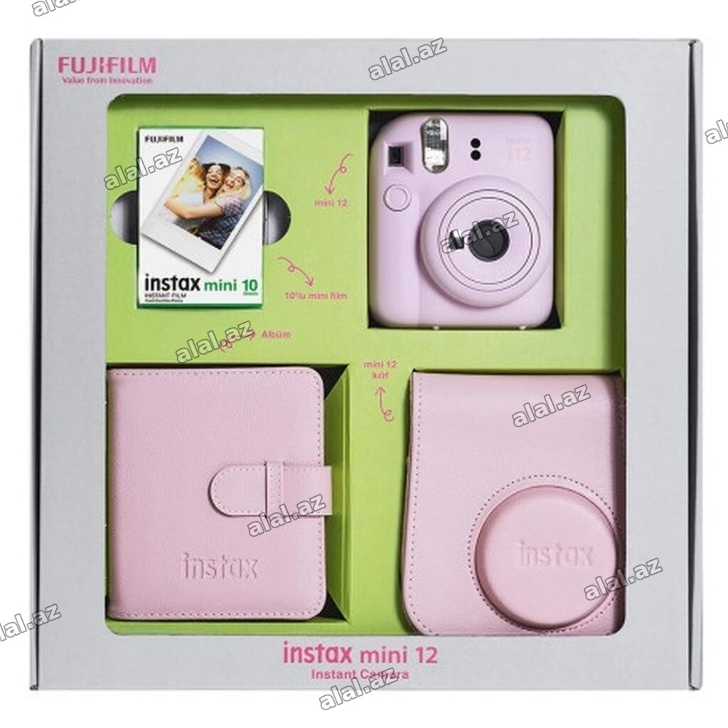Fujifilm Instax Mini 12 Set – ani fotoaparat paketi Rəng: pastel