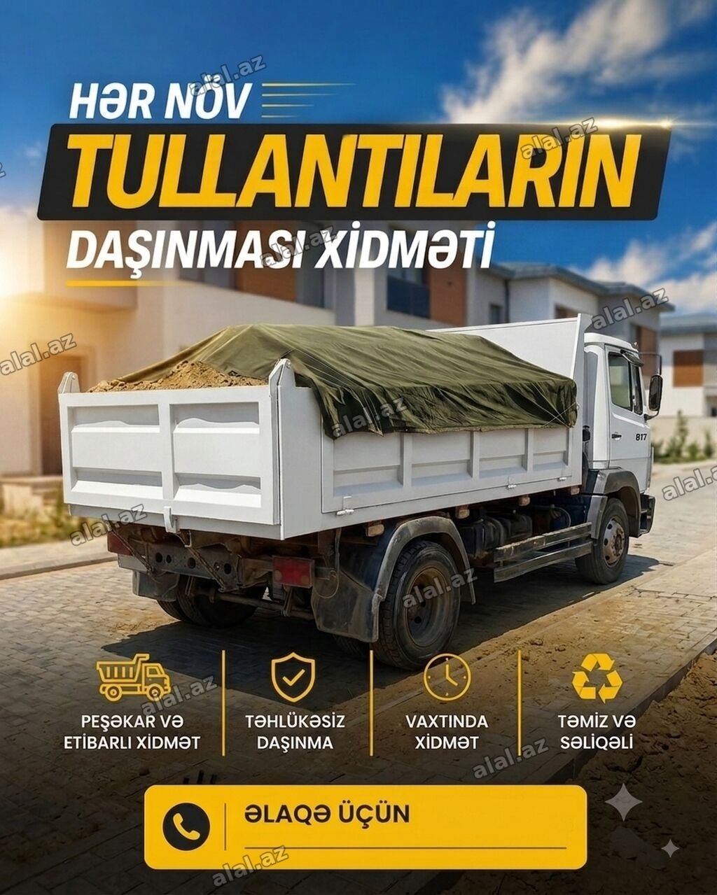 Hər növ tullantıların daşınması xidməti - Tikinti qalıqları