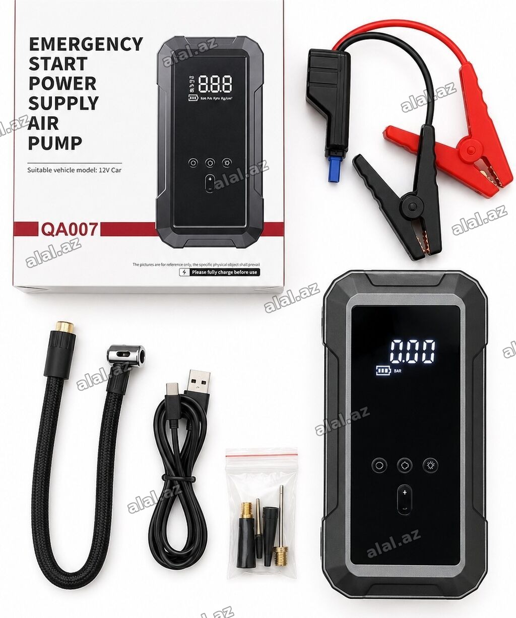 AKUMLYATOR ÜÇÜN JUMP STARTER POWERBANK + TƏKƏR DOLDURAN + FƏNƏR