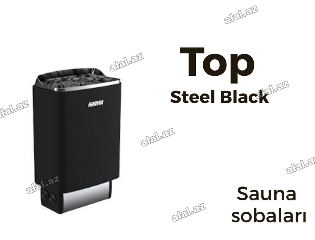 Harvia Top Steel Black sauna sobası Finlandiya istehsalı olan Harvia