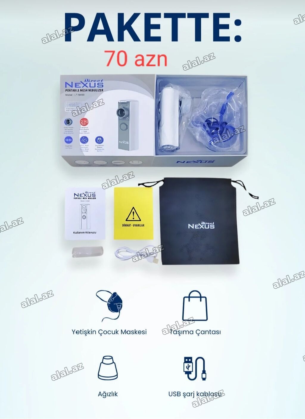 Direct NEXUS Taşınabilir Mesh Nebulizator – Yeni nəsil Qiymət: 70 AZN